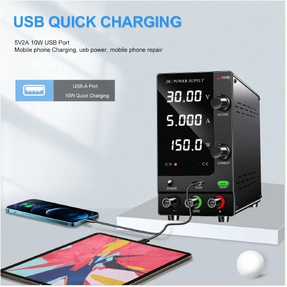 Topkko DC Power Supply 0-30V 0-5A 150W