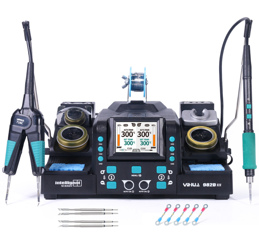 YIHUA982D-III mini tweezers+210 precision soldering station (JBC NASE-2C 2 Tool Nano Precision Rework Station)