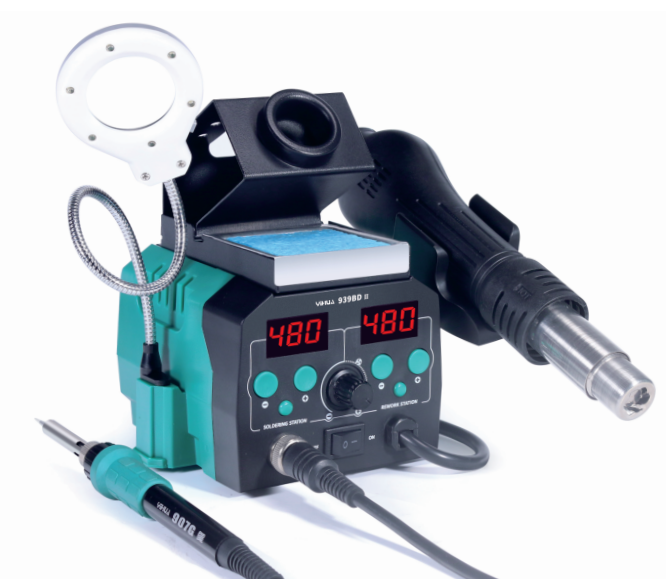 YIHUA938BD-II (hot air gun handle with soldering iron with Miganifier)